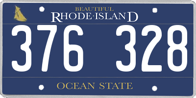 RI license plate 376328