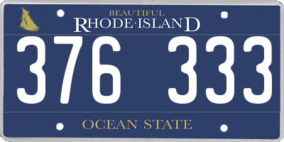 RI license plate 376333