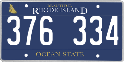 RI license plate 376334