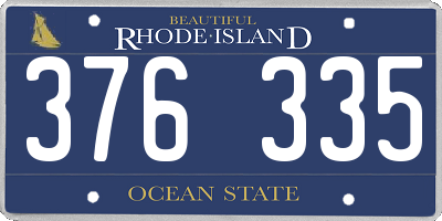 RI license plate 376335