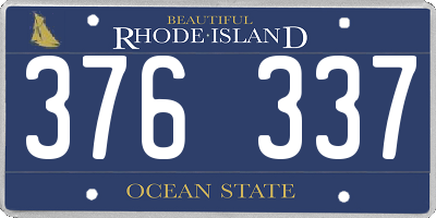 RI license plate 376337