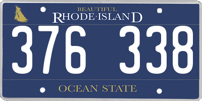 RI license plate 376338