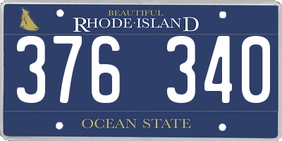 RI license plate 376340