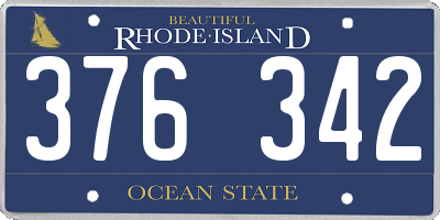 RI license plate 376342