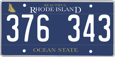 RI license plate 376343