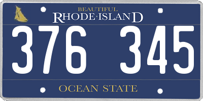 RI license plate 376345