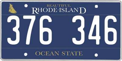 RI license plate 376346