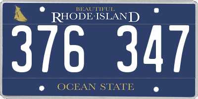 RI license plate 376347
