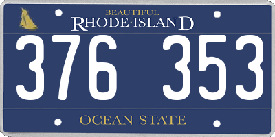 RI license plate 376353