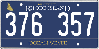RI license plate 376357