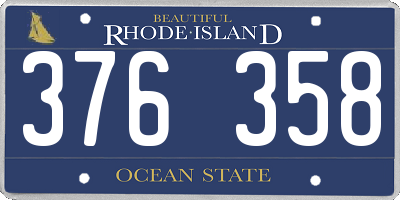 RI license plate 376358