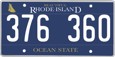 RI license plate 376360