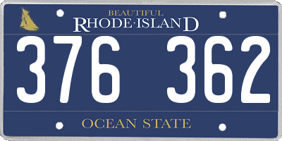 RI license plate 376362