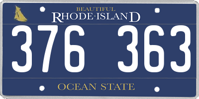 RI license plate 376363