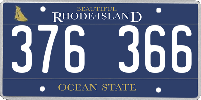 RI license plate 376366