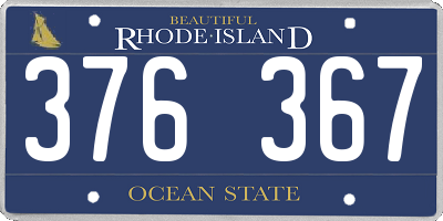 RI license plate 376367