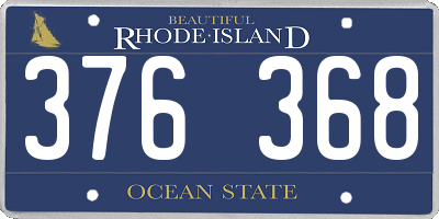 RI license plate 376368