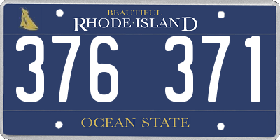 RI license plate 376371