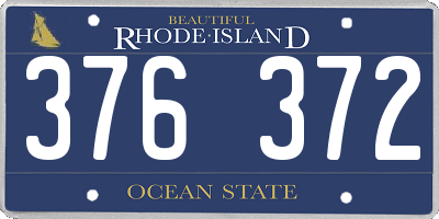 RI license plate 376372