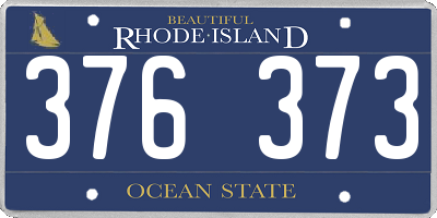 RI license plate 376373