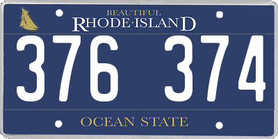 RI license plate 376374