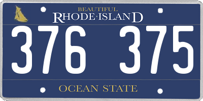 RI license plate 376375