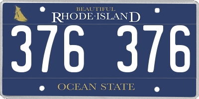 RI license plate 376376