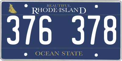 RI license plate 376378