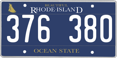 RI license plate 376380