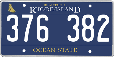 RI license plate 376382