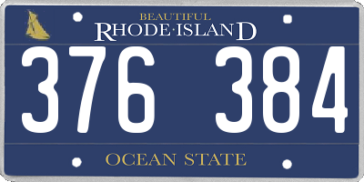 RI license plate 376384
