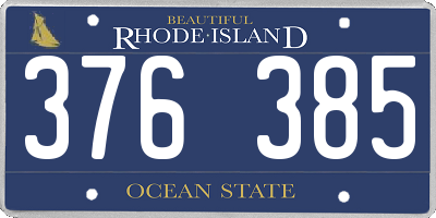 RI license plate 376385