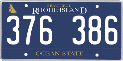 RI license plate 376386