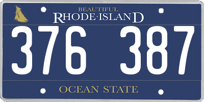 RI license plate 376387