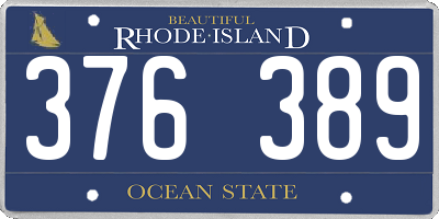 RI license plate 376389