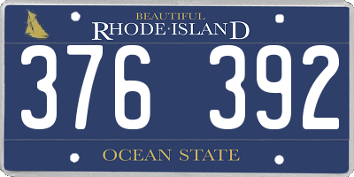 RI license plate 376392