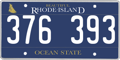 RI license plate 376393