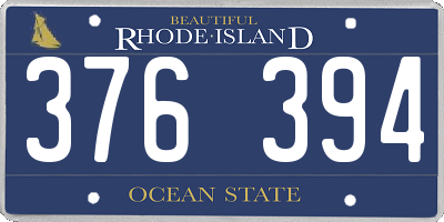 RI license plate 376394