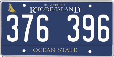 RI license plate 376396
