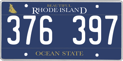 RI license plate 376397