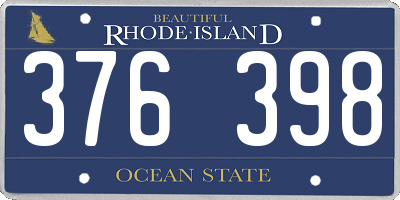 RI license plate 376398