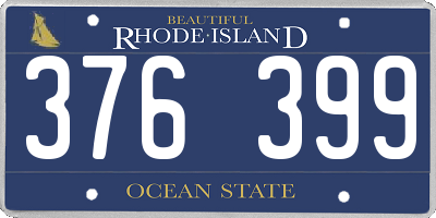 RI license plate 376399