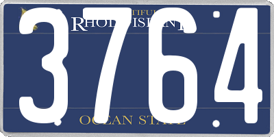 RI license plate 3764