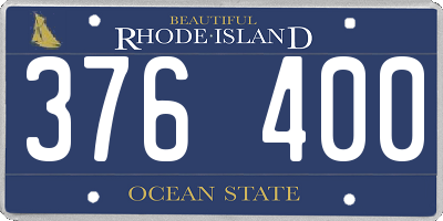 RI license plate 376400
