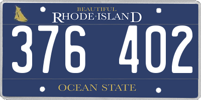 RI license plate 376402