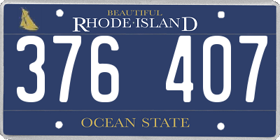 RI license plate 376407