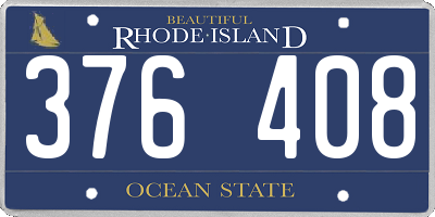RI license plate 376408