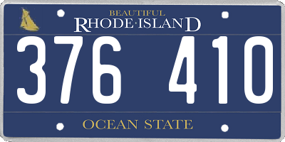 RI license plate 376410