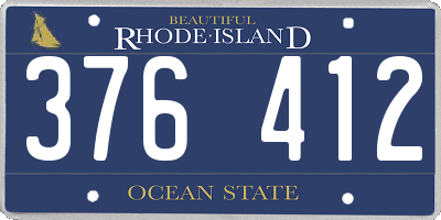 RI license plate 376412
