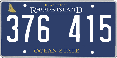RI license plate 376415